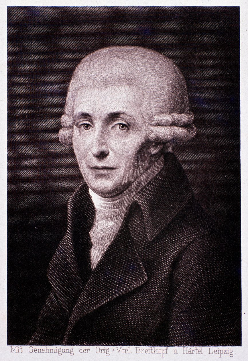 Portret van de Oostenrijkse componist Joseph Haydn (1732-1809) Gravure. 19e eeuw. Milaan, biblioteca del conservatorio door Unknown artist