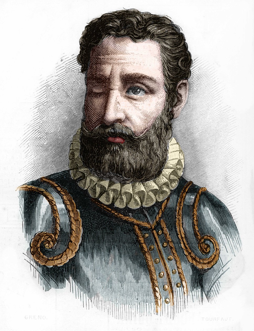 Portret van Camoens Luis Vaz de Camoens, Portugese dichter (1525-1580). door Unknown artist
