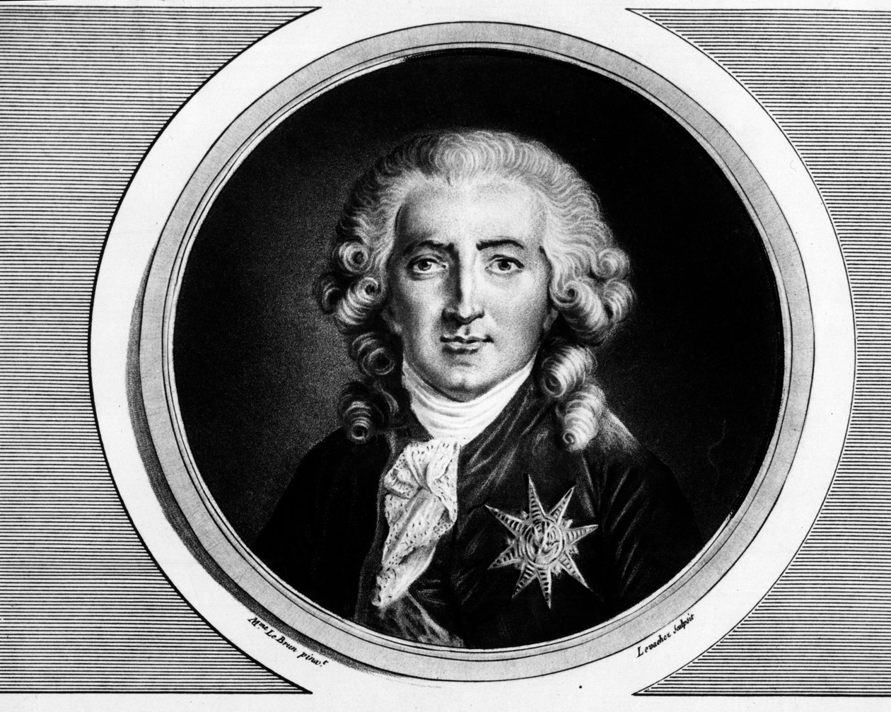 Portret van Charles Alexandre de Calonne. Gravure in 