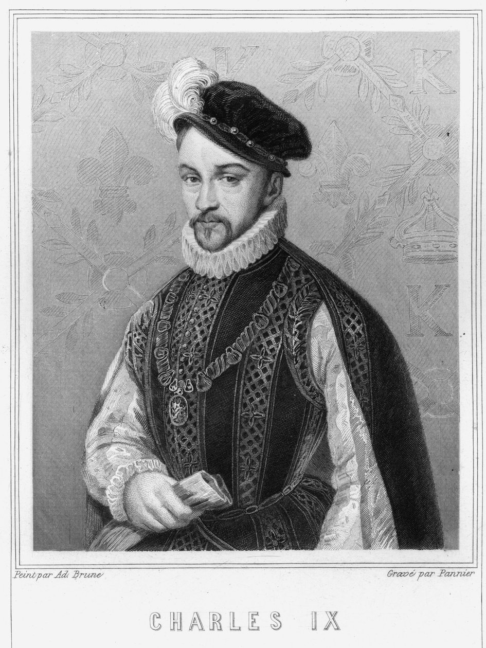 Portret van Karel IX (1550-1574), Koning van Frankrijk - in "Histoire des Français" door Lavallée, gravure, sd. door Unknown artist