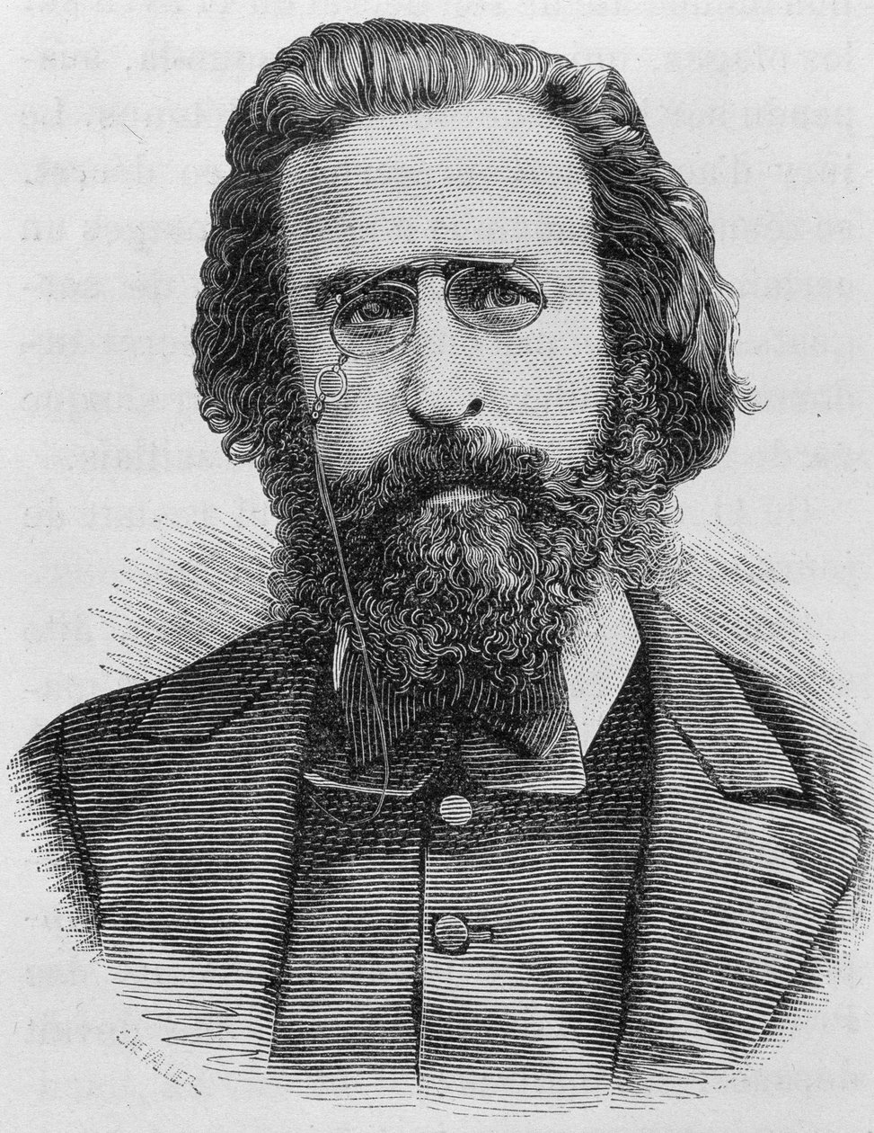 Portret van Charles Théophile Ferré (1845 - 1871). Gravure van het einde van de 19e eeuw in 