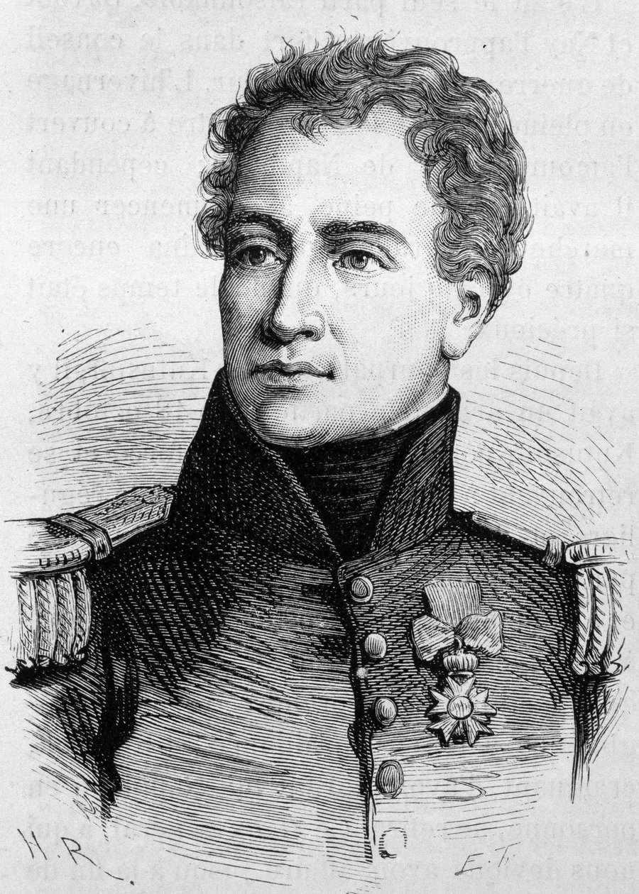 Portret van Claude Francois de Malet (1754 - 1812). (Claude-Francois Malet) Gravure van het einde van de 19e eeuw in 