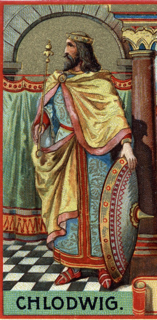 Portret van Clovis, koning van de Franken van 481-511 AD door Unknown artist