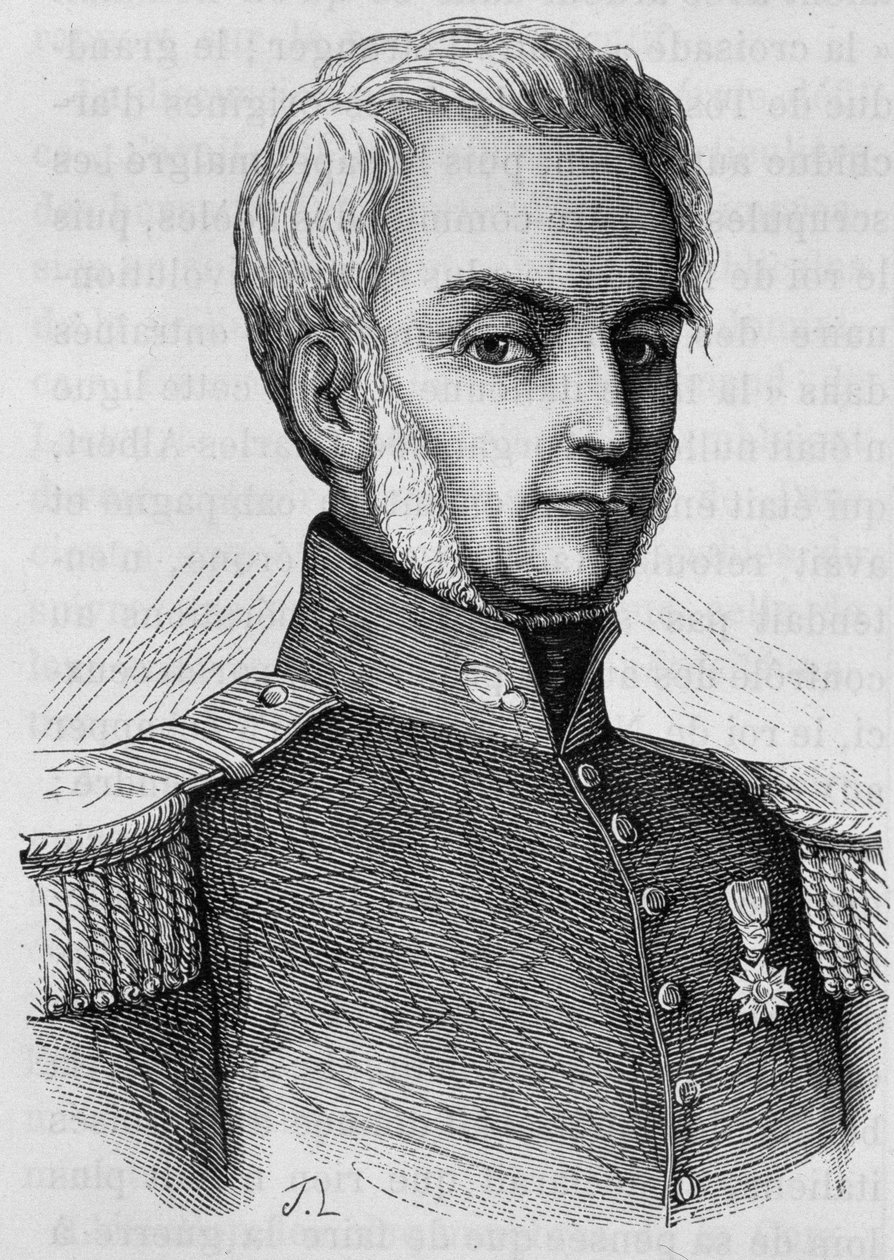 Portret van Courtais. Gravure van het einde van de 19e eeuw in 