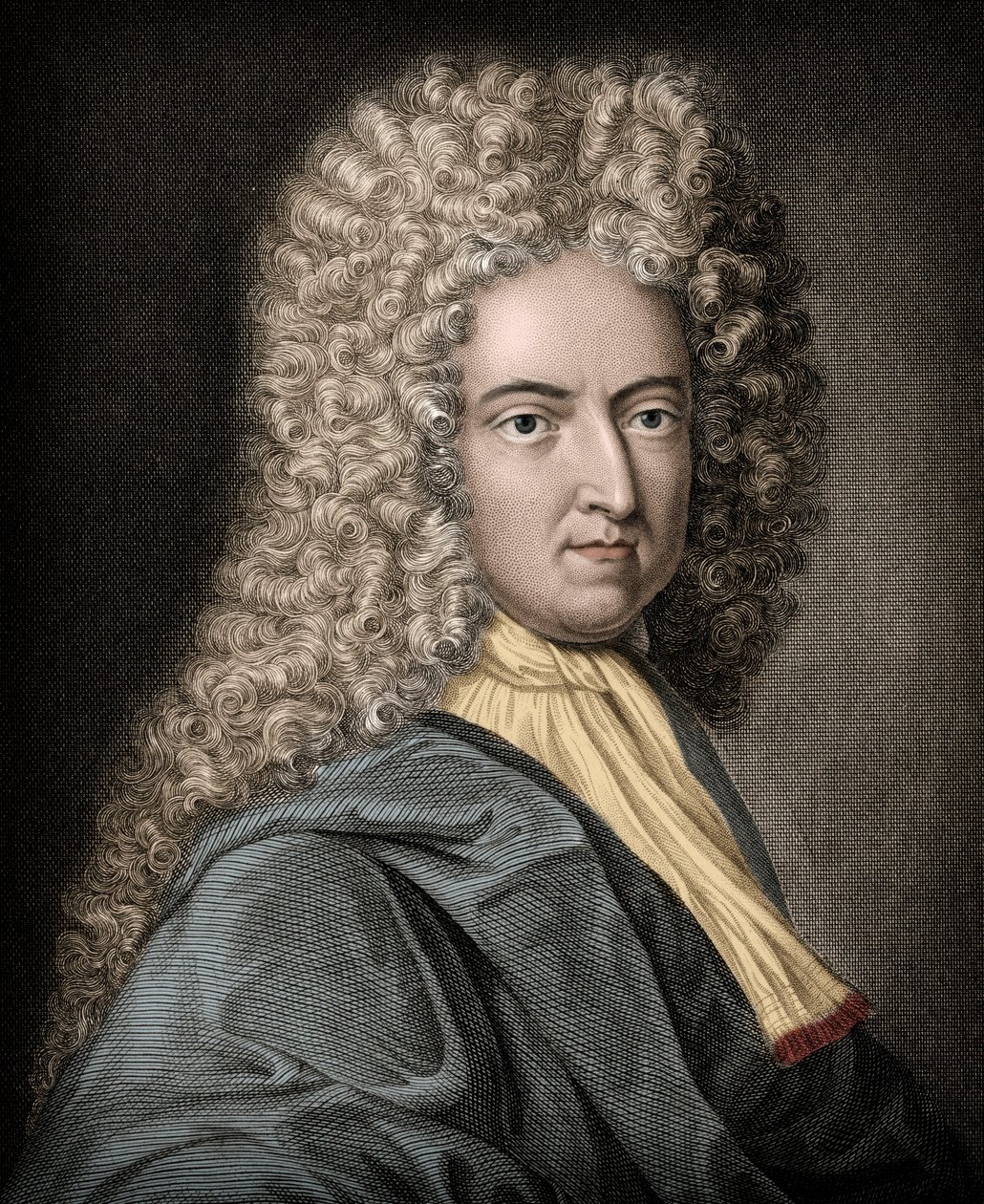 Portret van Daniel de Foe of Defoe (1660-1731), Engelse schrijver en journalist - Daniel Defoe (1660-1731) - Engelse romanschrijver en journalist door Unknown artist