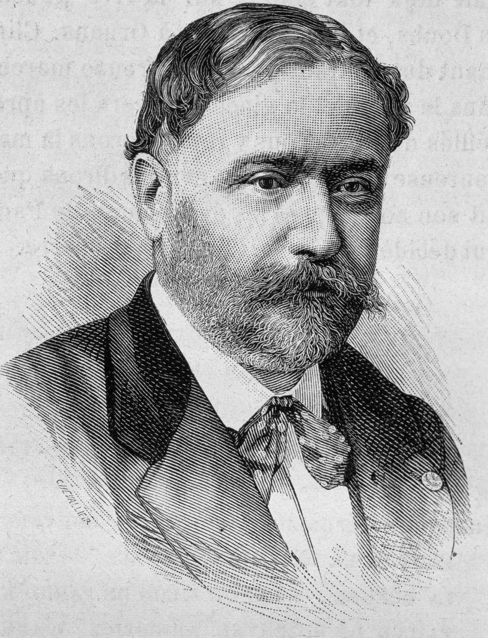 Portret van De Chaudordy. Gravure 19e eeuw door Unknown artist
