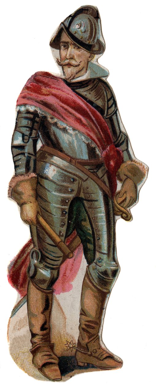 Portret van Don Ferdinand (Fernando) Alvarez de Toledo, Hertog van Alba (Alba) (1507-1582). Chromolithografie, late 19e eeuw. door Unknown artist