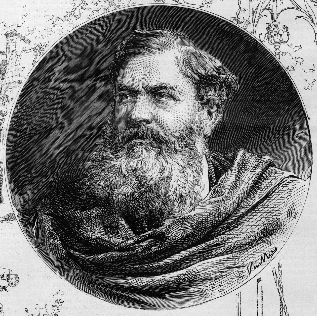 Portret van Edmond du Sommerard (1817-1885), directeur van het Musée de Cluny, in 
