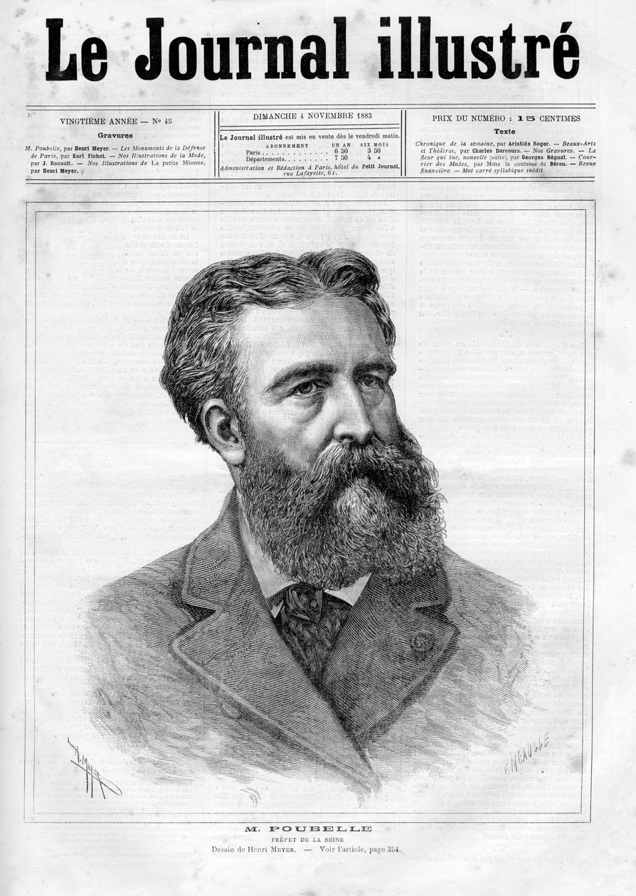 Portret van Eugene Rene Poubelle (1831-1907), Franse ambtenaar en prefect van de Seine - Omslag van 