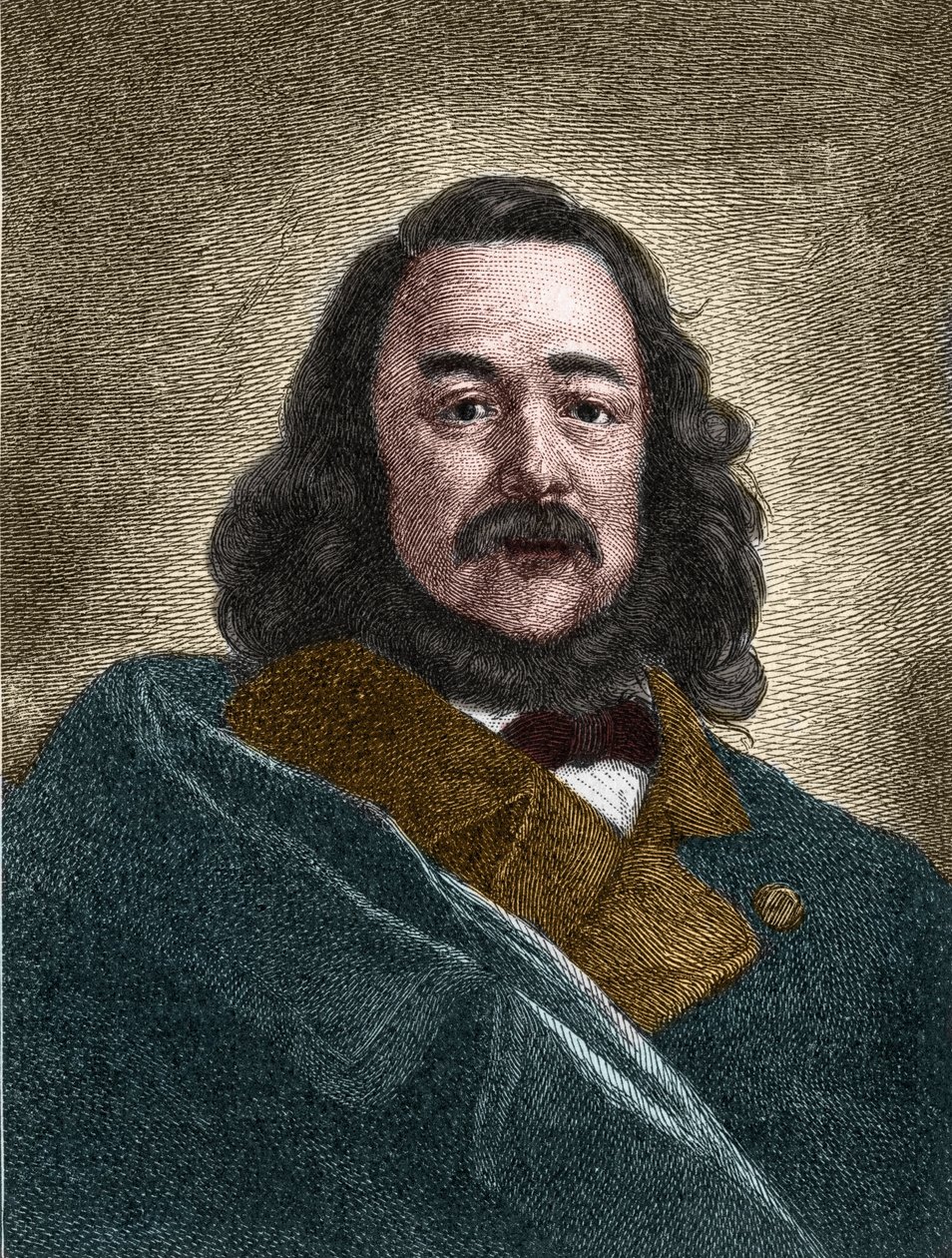 Portret van Ferdinand Freiligrath (1810-1876) Duitse schrijver door Unknown artist