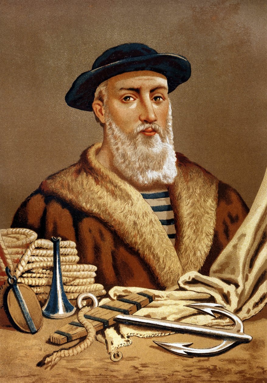 Portret van Ferdinand Magellaan, Portugese navigator (1480 - 1521). naar 
