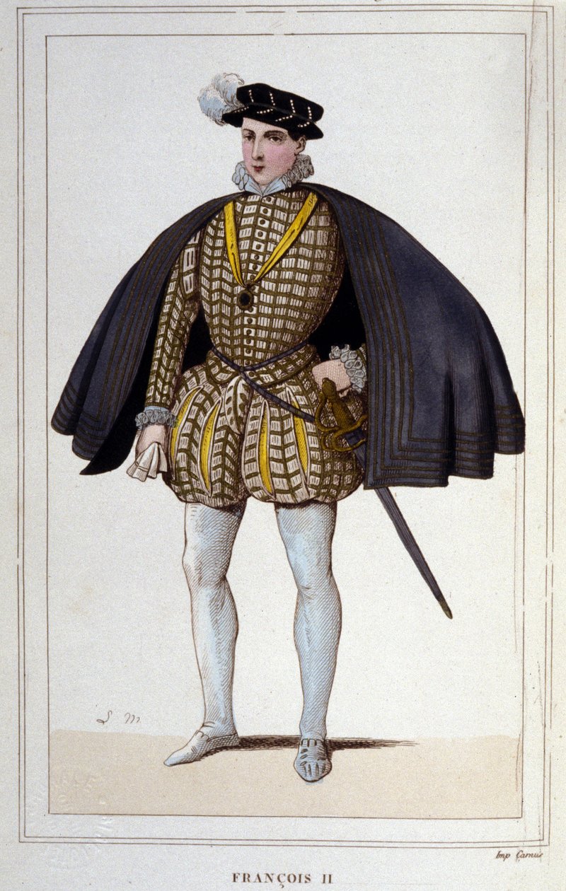 Portret van Francois II (1544 - 1560), Koning van Frankrijk gravure uit 1830 door Unknown artist