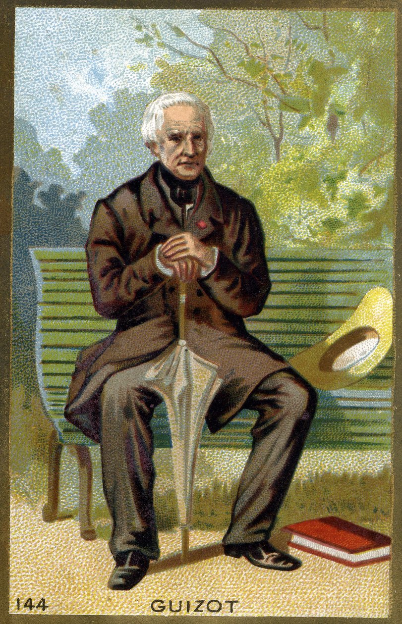 Portret van François Guizot (1787 - 1874) Franse politicus en historicus. Chromolithografie van de 19e eeuw door Unknown artist