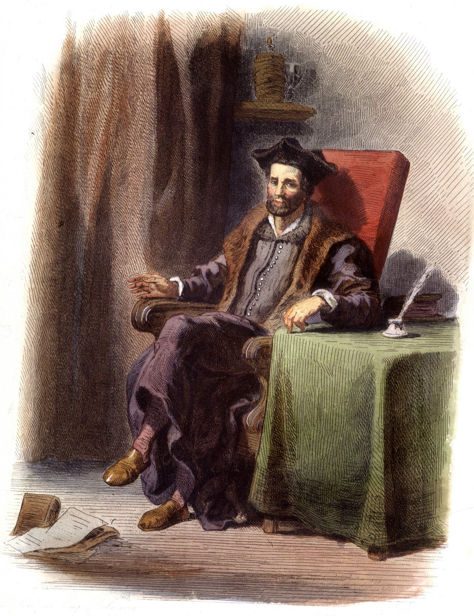 Portret van François Rabelais zittend (1483-1553) - in 