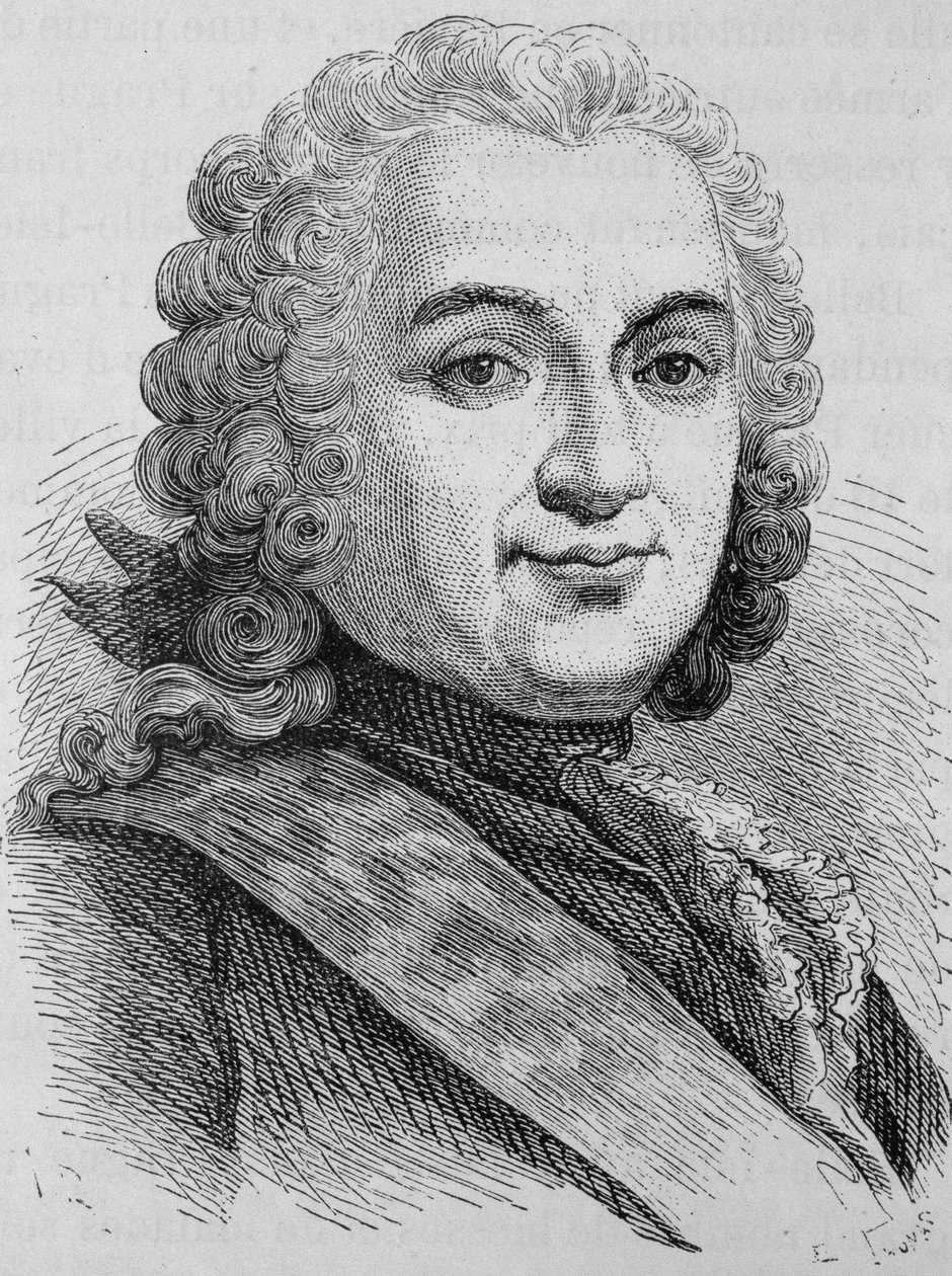 Portret van François de Chevert (1695 - 1769). Gravure van het einde van de 19e eeuw in 