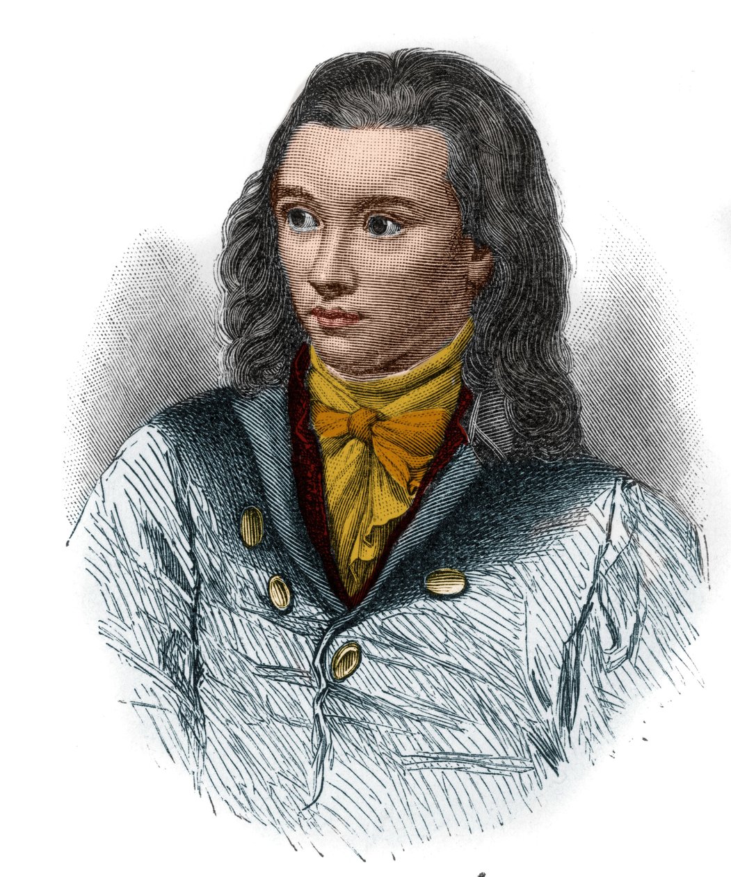Portret van Friedrich von Hardenberg, ook bekend als Novalis (1772-1801), Duitse dichter van de romantische beweging. door Unknown artist
