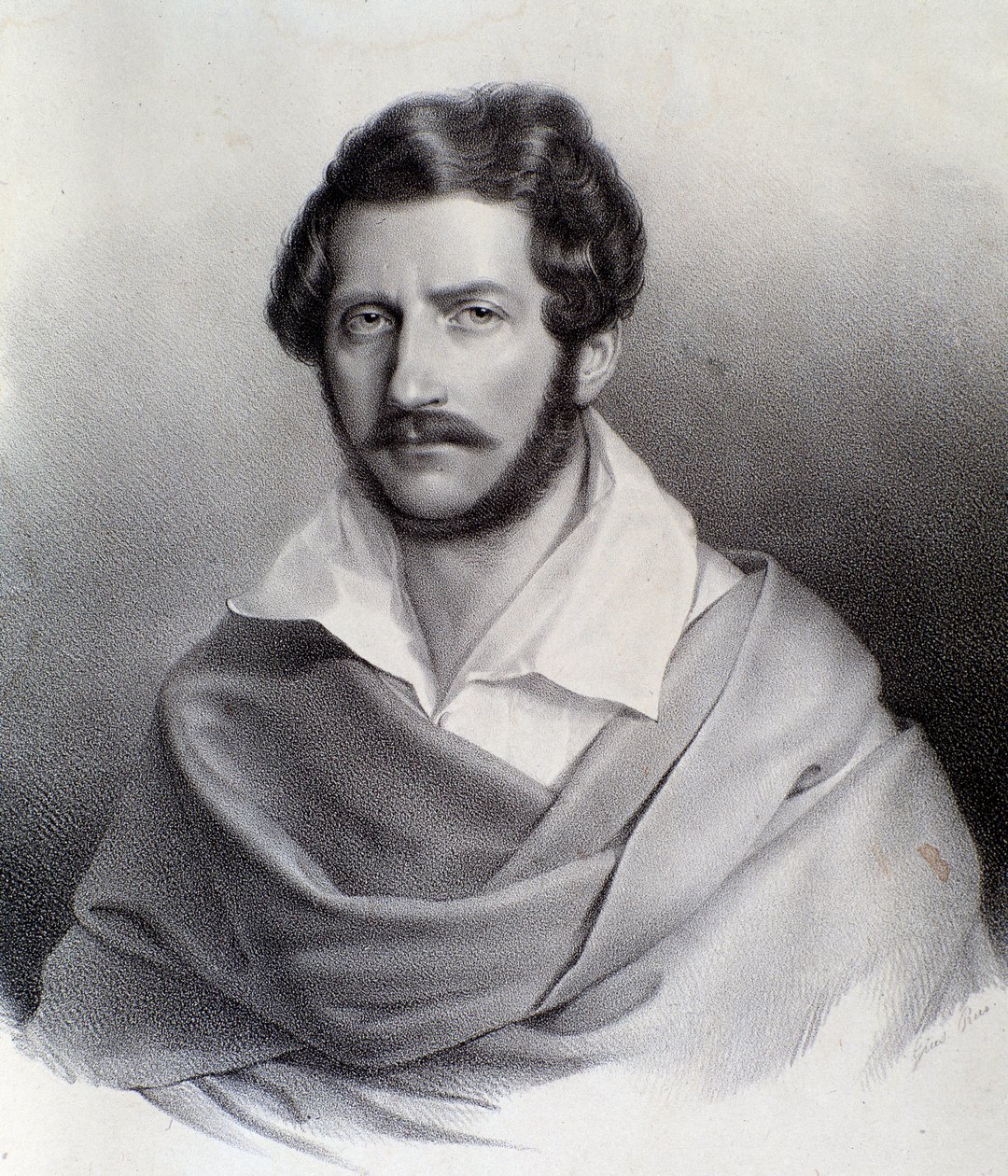 Portret van Gaetano Donizetti (gravure) door Unknown artist