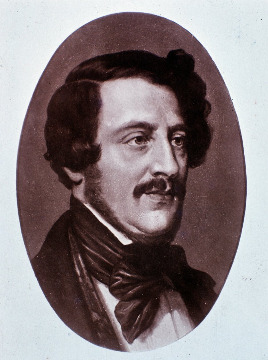 Portret van Gaetano Donizetti (gravure) door Unknown artist