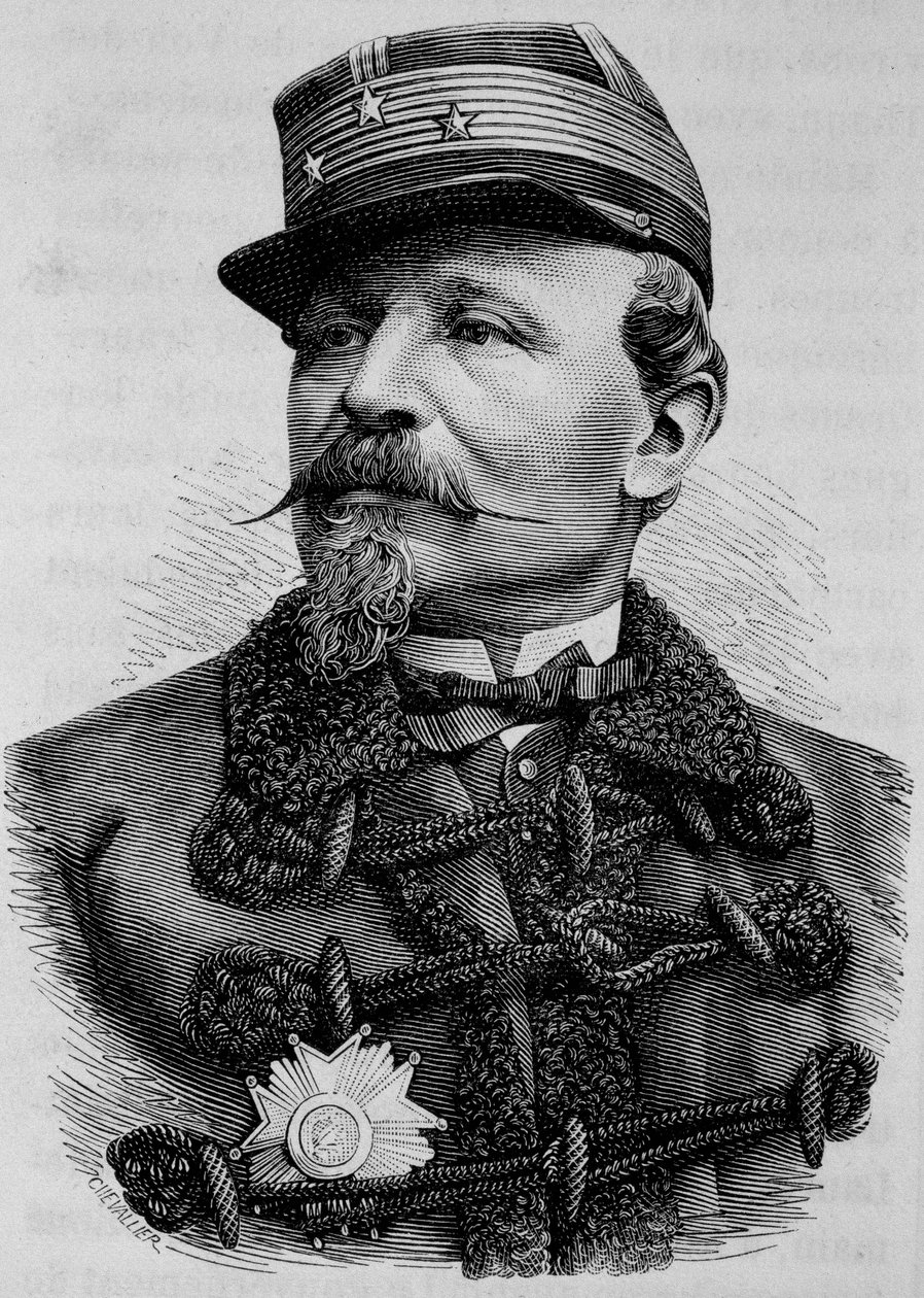 Portret van Generaal Chanzy (1823 - 1883). Gravure uit het einde van de 19e eeuw in 