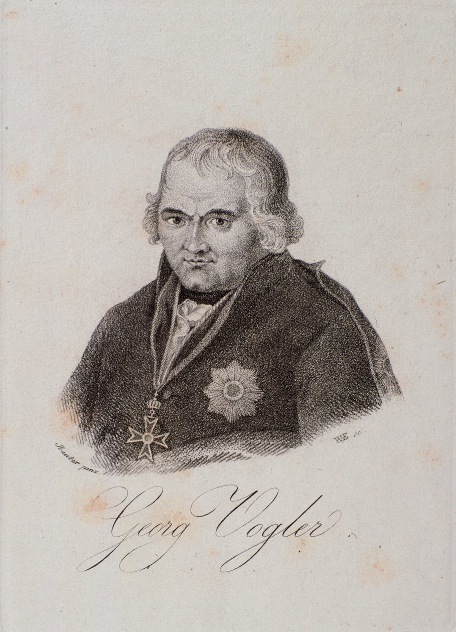 Portret van Georg Joseph Vogler (abbe Vogler) (gravure) door Unknown artist