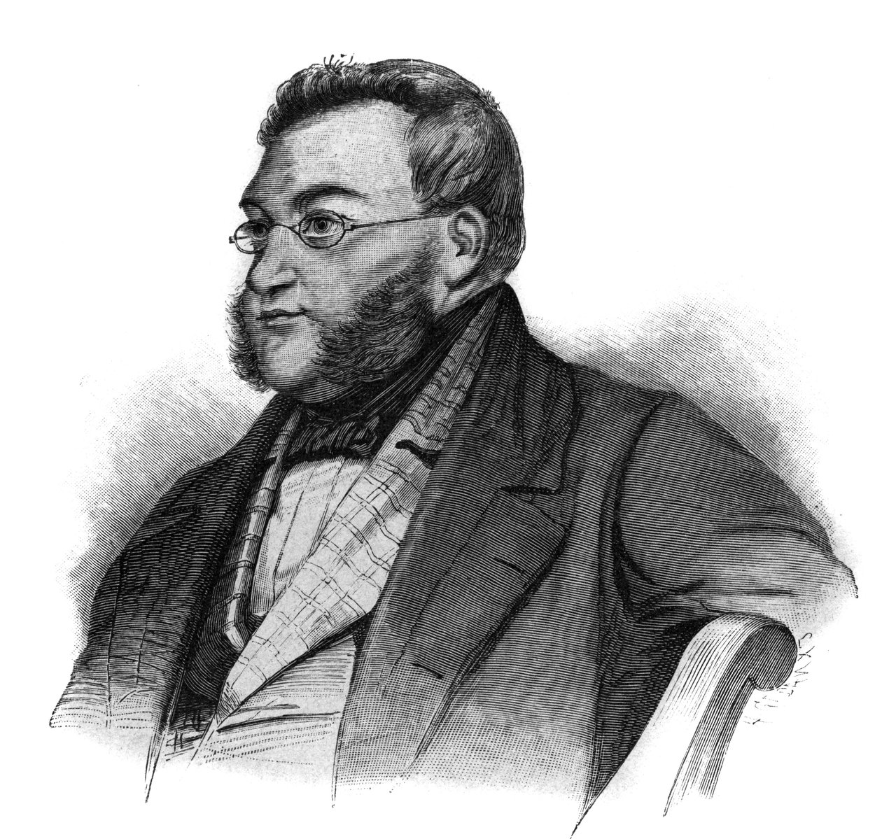 Portret van Georg von Vincke, Pruisische politicus - Georg von Vincke (1811-1875), bestuurder, politicus en Pruisische grootgrondbezitter - gravure eind 19e eeuw door Unknown artist