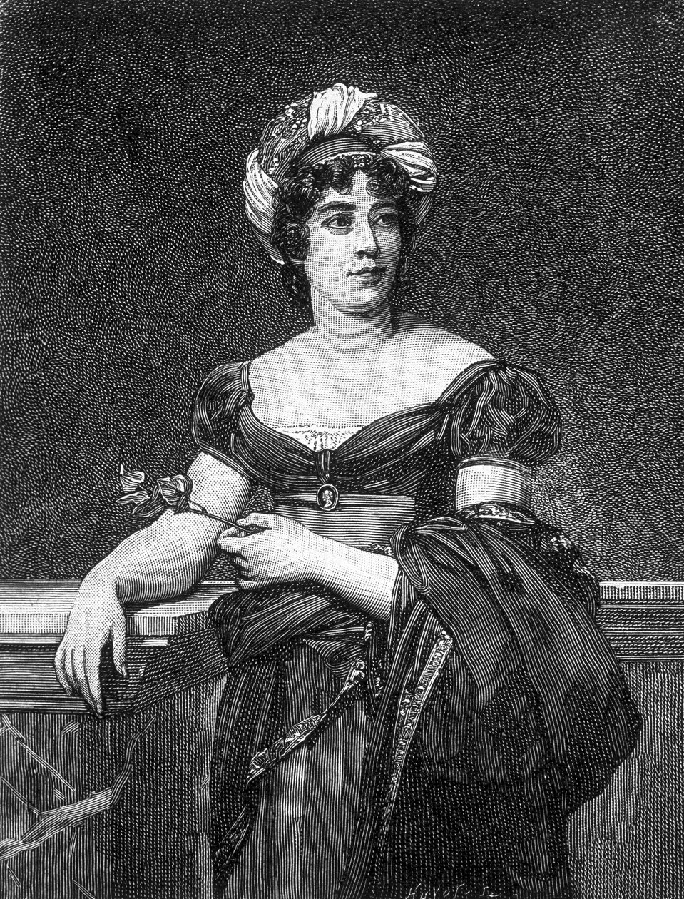 Portret van Germaine Necker, Barones van Staël-Holstein, bekend als Madame de Staël (1766 - 1817), Franse schrijfster door Unknown artist