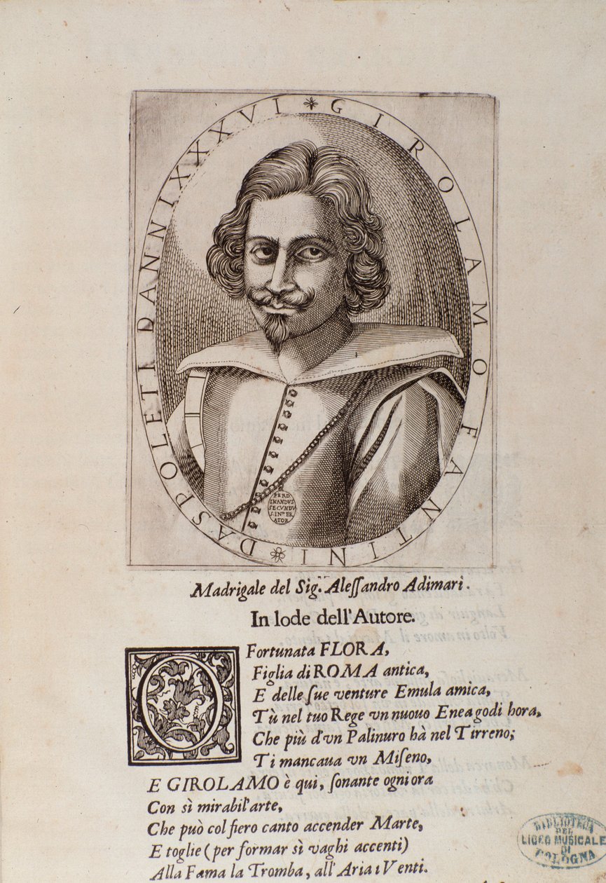 Portret van Gerolamo Fantini (titelpagina van zijn Methode om trompet te leren spelen) door Unknown artist