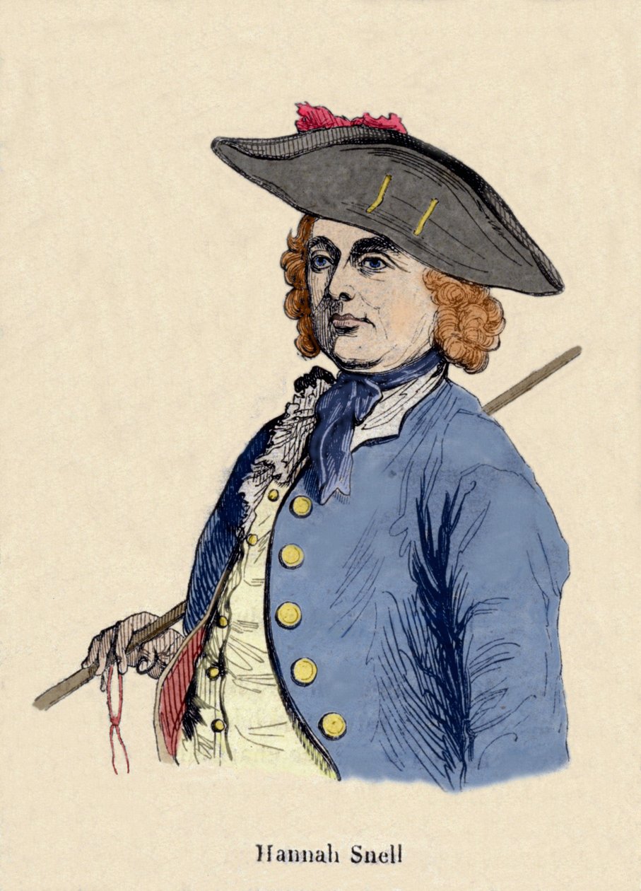 Portret van Hannah Snell (1723-1792), vrouwelijke soldaat die zich voordeed als man om soldaat te worden door Unknown artist