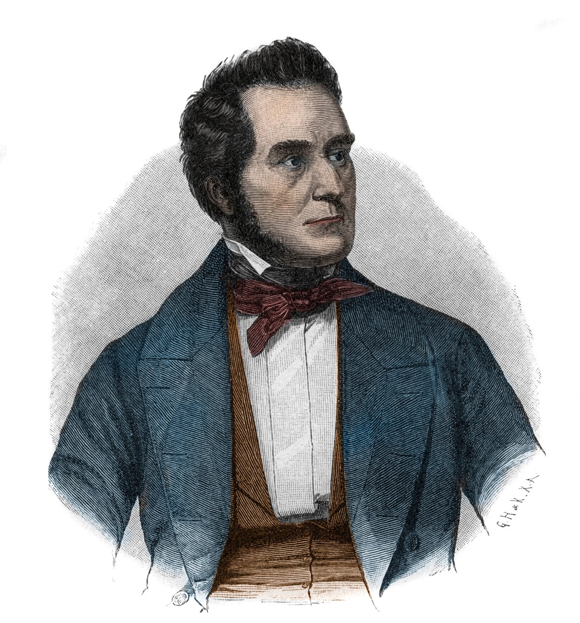 Portret van Heinrich Wilhelm August Freiherr von Gagern (1799-1880), staatsman die pleitte voor de eenwording van Duitsland door Unknown artist