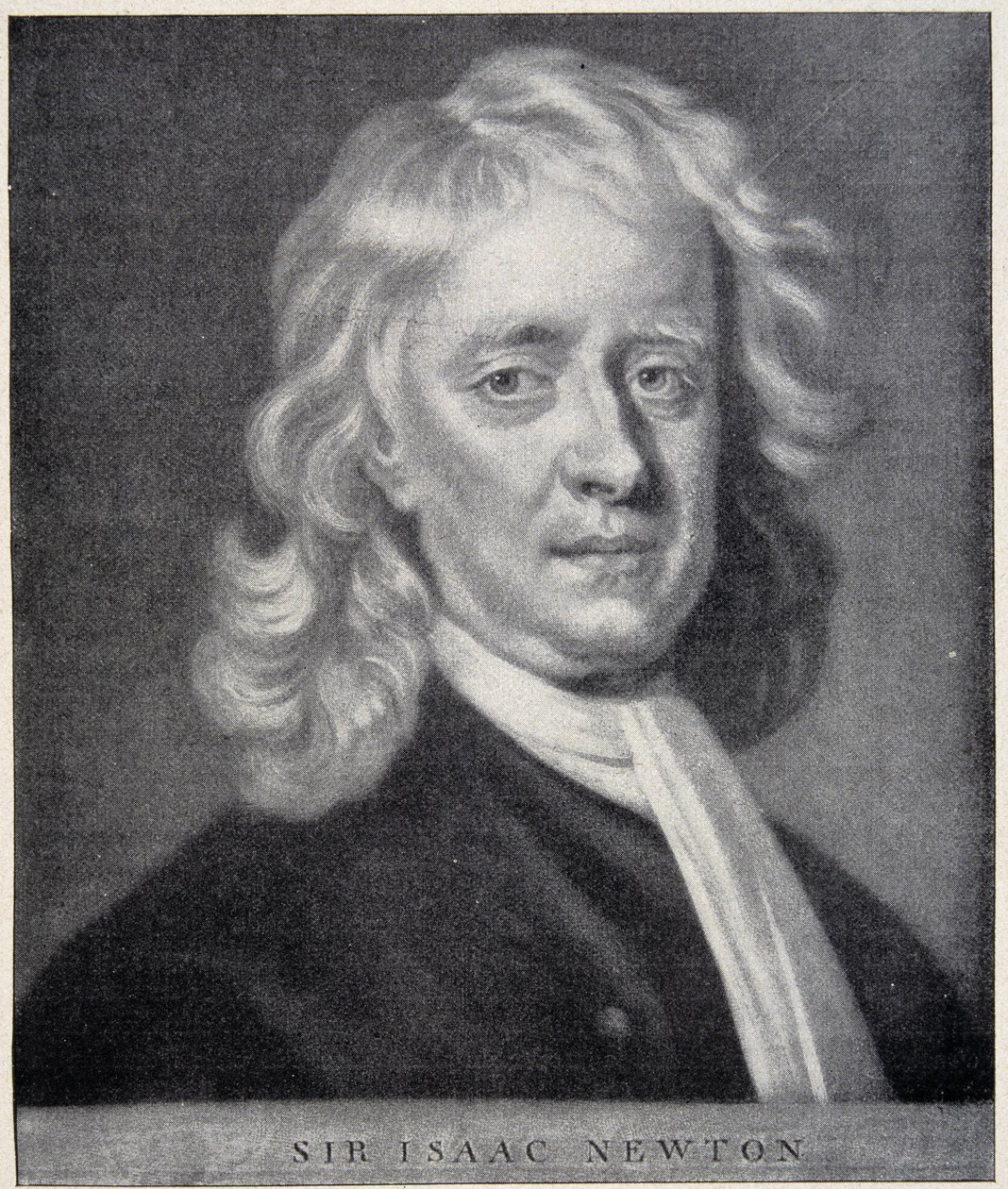 Portret van Isaac Newton dicht bij het origineel bewaard in het Berlijnse Observatorium. door Unknown artist