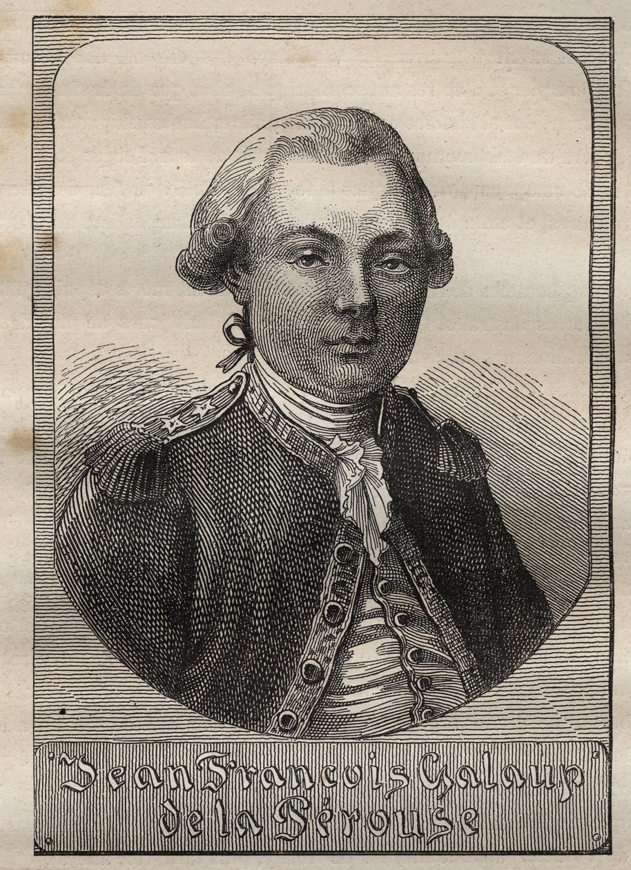 Portret van Jean Francois de Galaup, graaf van La Perouse (1741-1788) - illustratie uit 