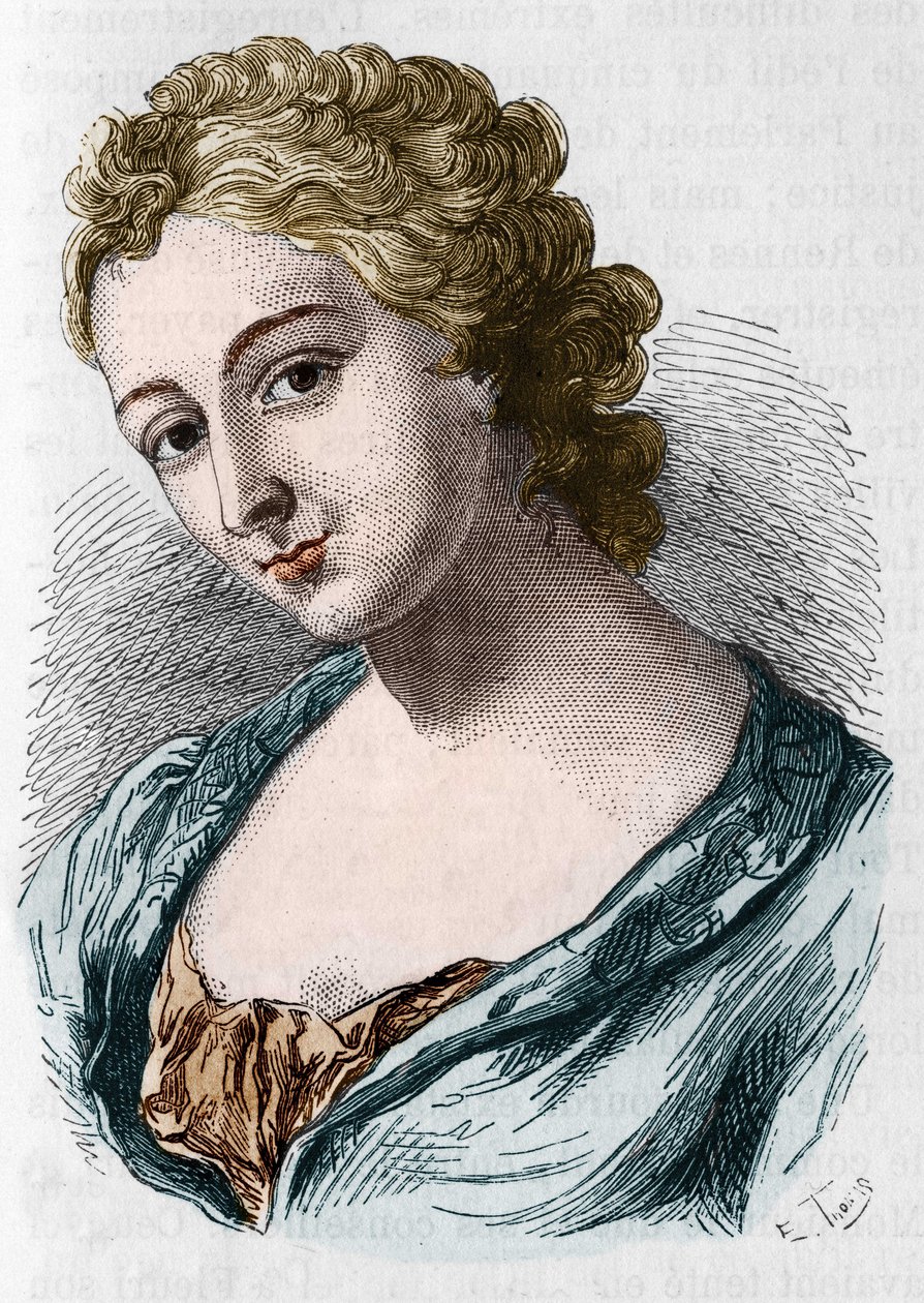 Portret van Jeanne Agnes Berthelot de Plemont, bekend als Madame la Marquise de Prue (1698-1727). door Unknown artist