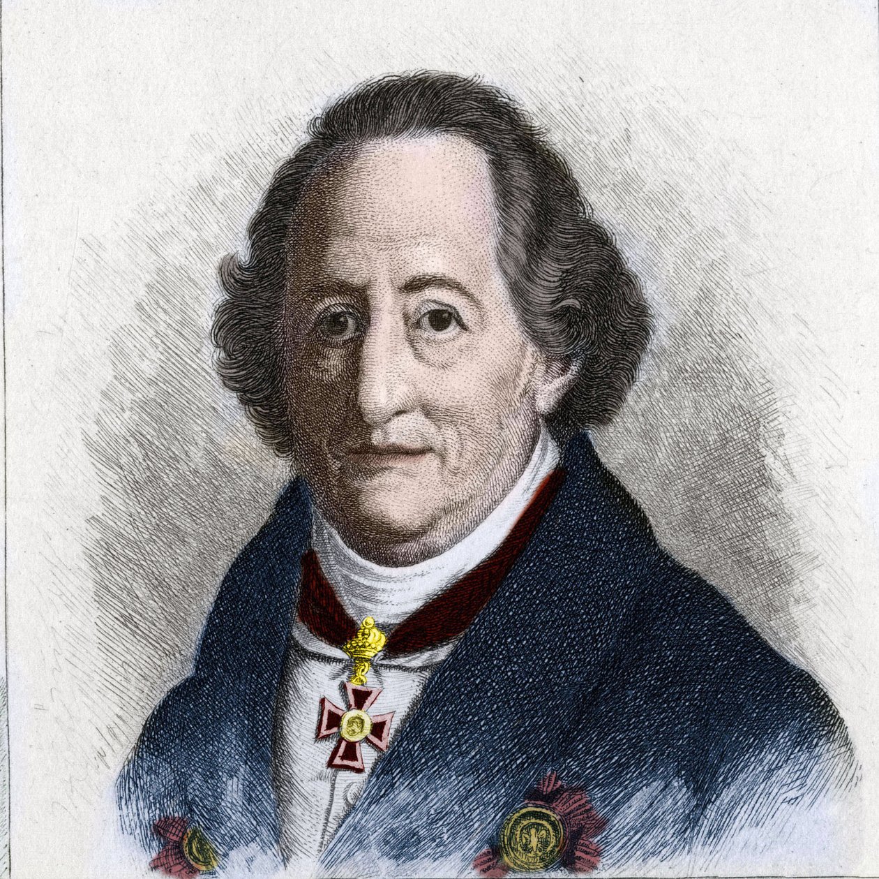 Portret van Johan Wolfgang Goethe, Duitse schrijver door Unknown artist