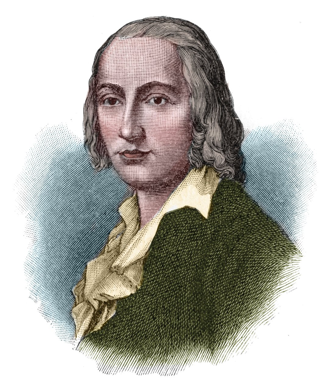 Portret van Johann Christian Friedrich Hölderlin (1770-1843), Duitse dichter en romantische denker. door Unknown artist