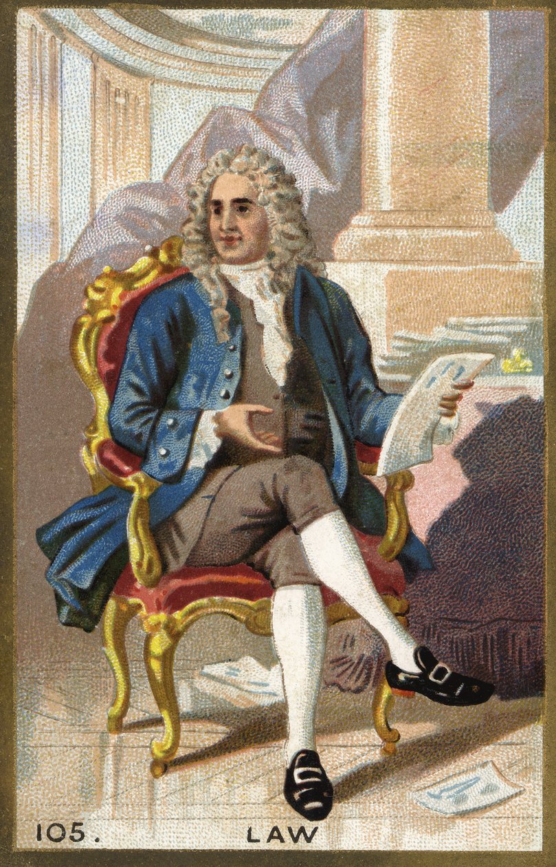 Portret van John Law (1671 - 1729), Schotse financier door Unknown artist