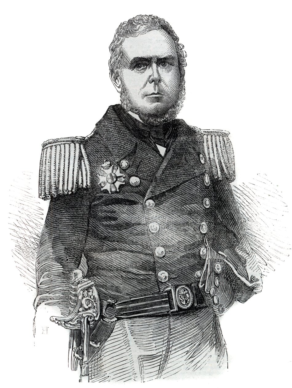 Portret van John Pascoe Grenfell (1800-1869) marineofficier en diplomaat van het Keizerrijk Brazilië - Gravure 1852 door Unknown artist