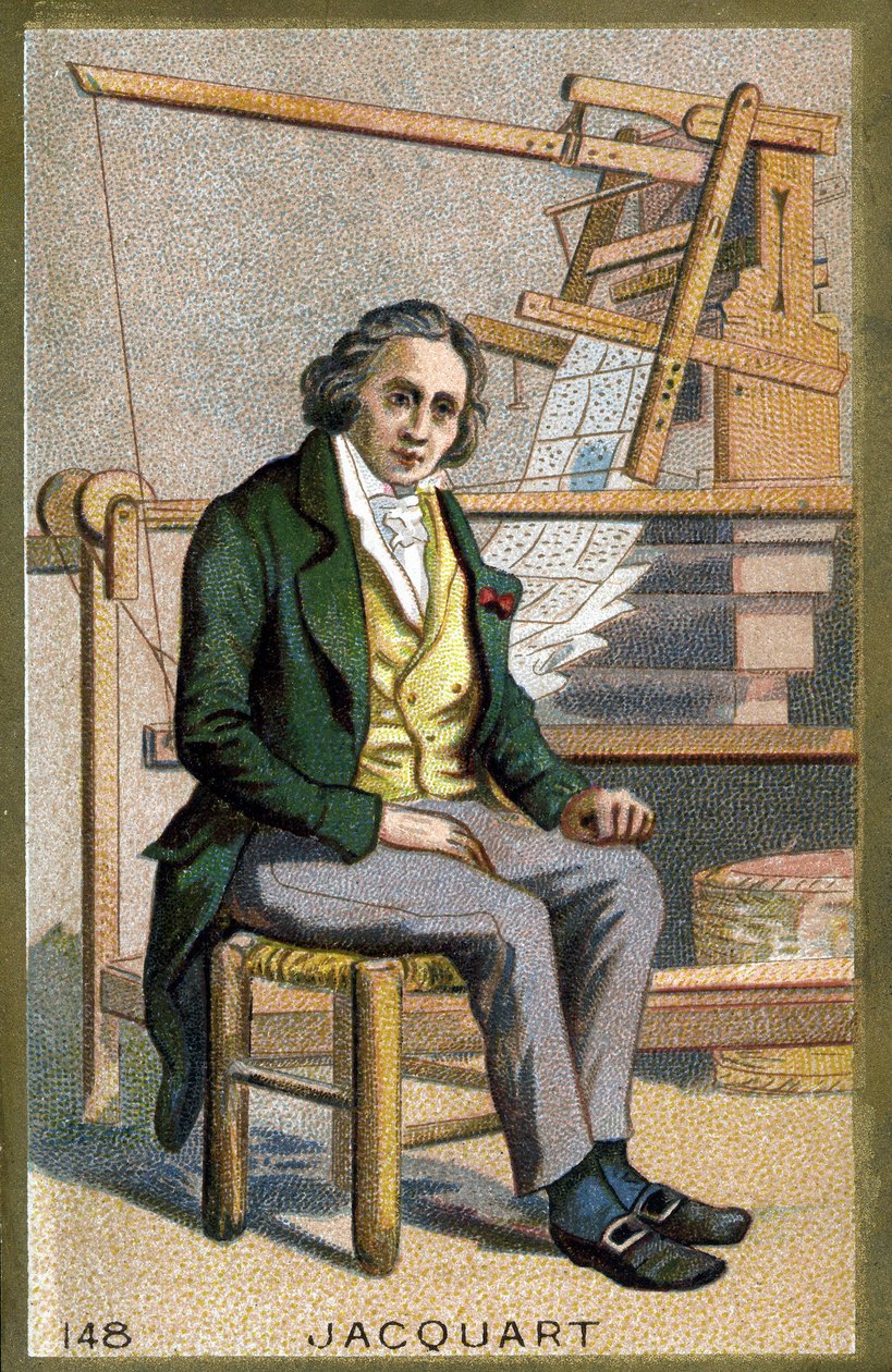 Portret van Joseph Marie Jacquard (1752-1834), Franse mechanicus uitvinder van het weefgetouw door Unknown artist