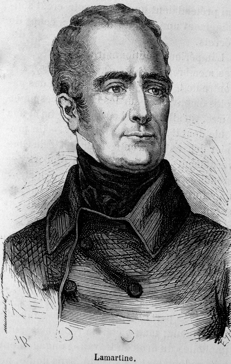Portret van Lamartine, Franse dichter (1790 - 1869) door Unknown artist