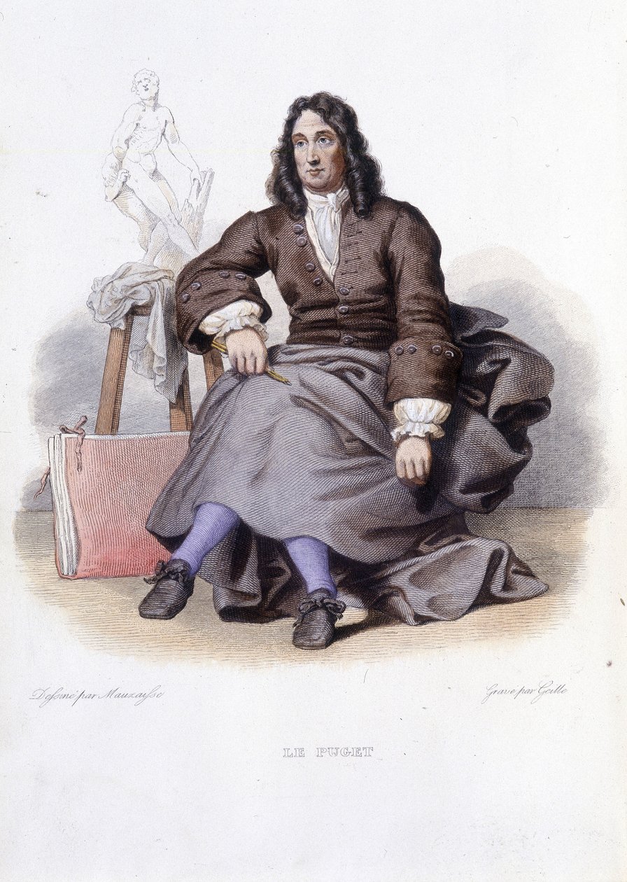 Portret van Le Puget (Pierre Puget) Franse beeldhouwer, schilder en architect (1620-1694) - in 