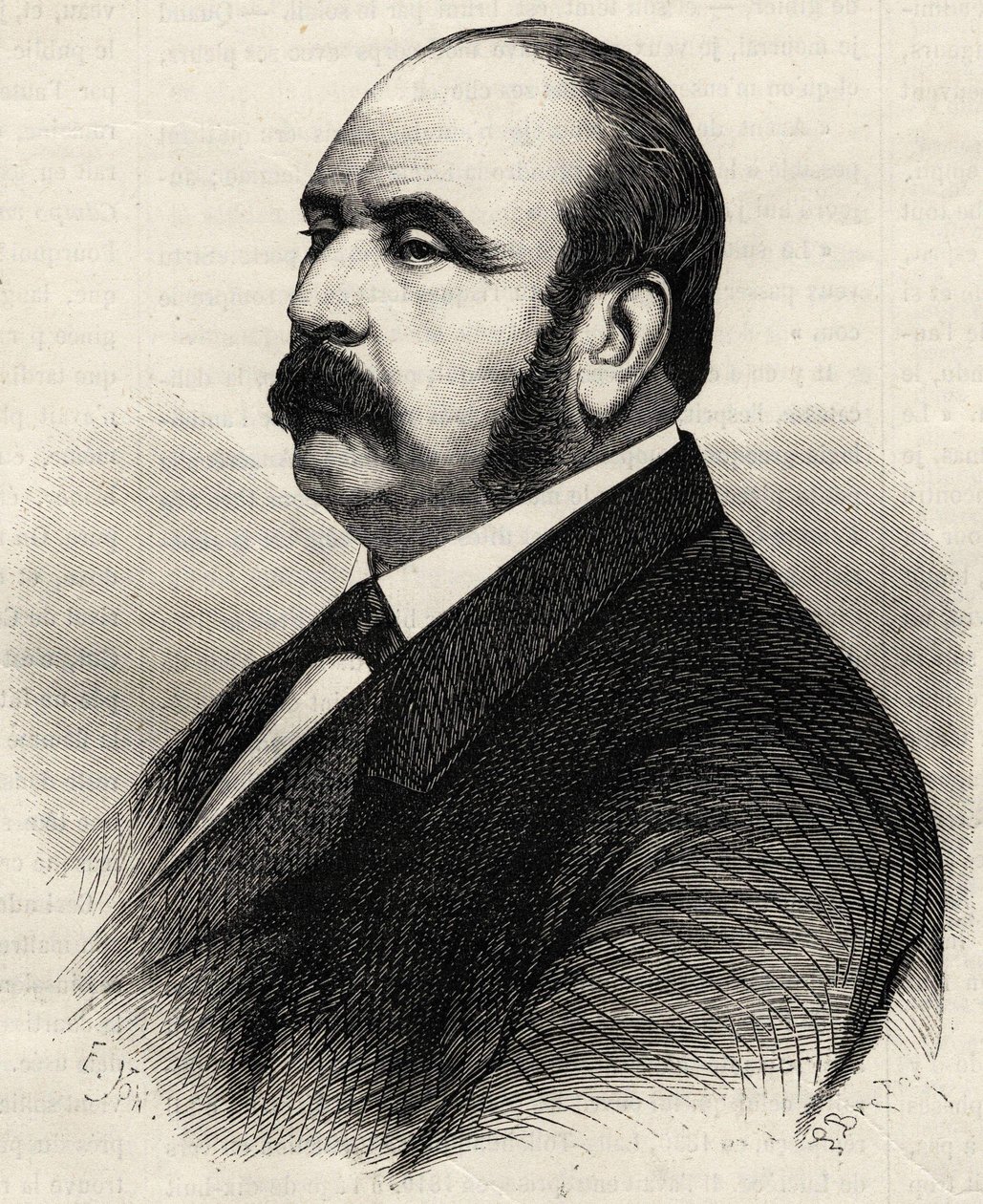 Portret van Ledru Rollin (Ledru-Rollin) (1807-1874), Franse politicus. Gravure uit de 19e eeuw door Unknown artist