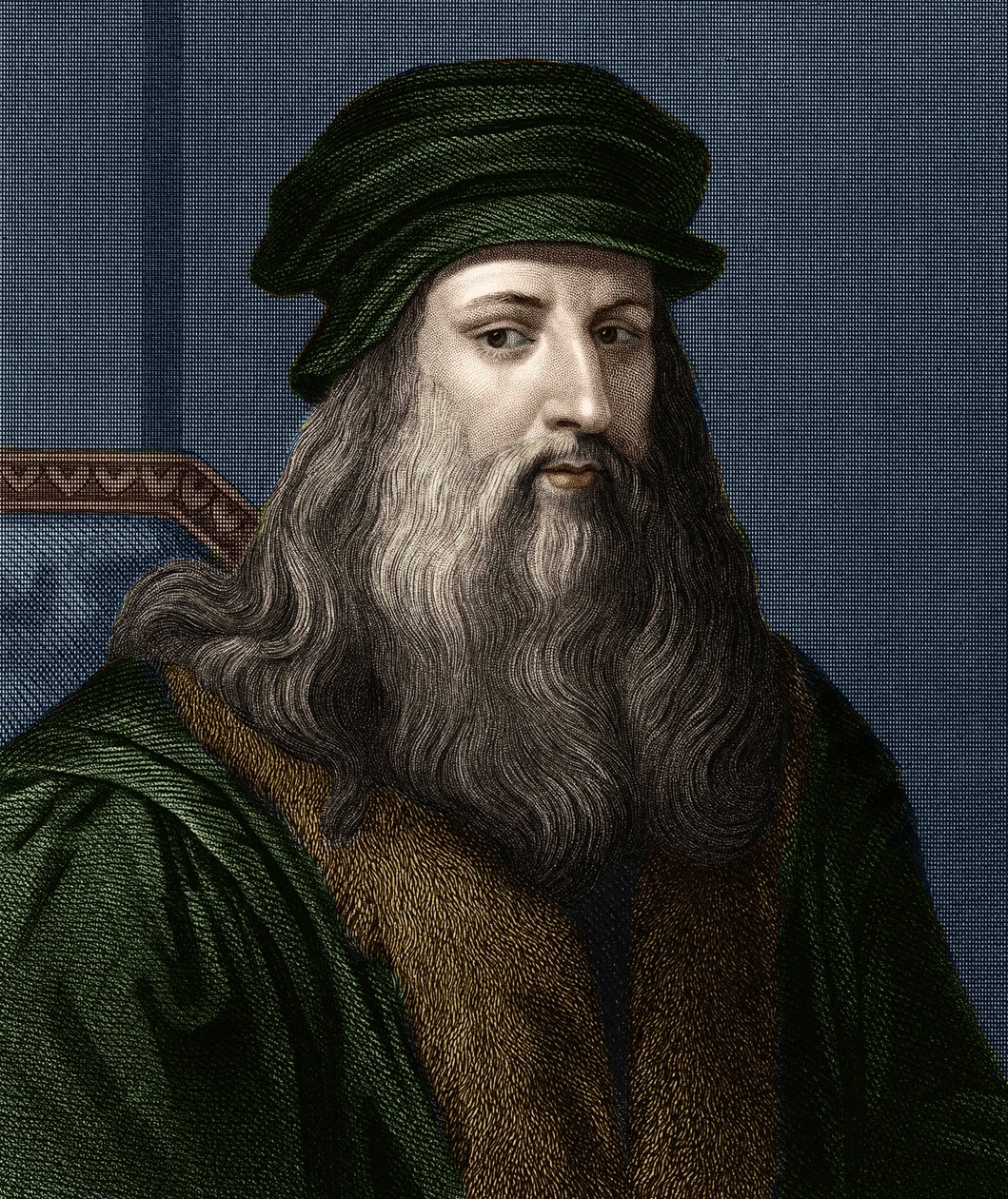 Portret van Leonardo da Vinci (1452-1519), Italiaanse schilder. door Unknown artist