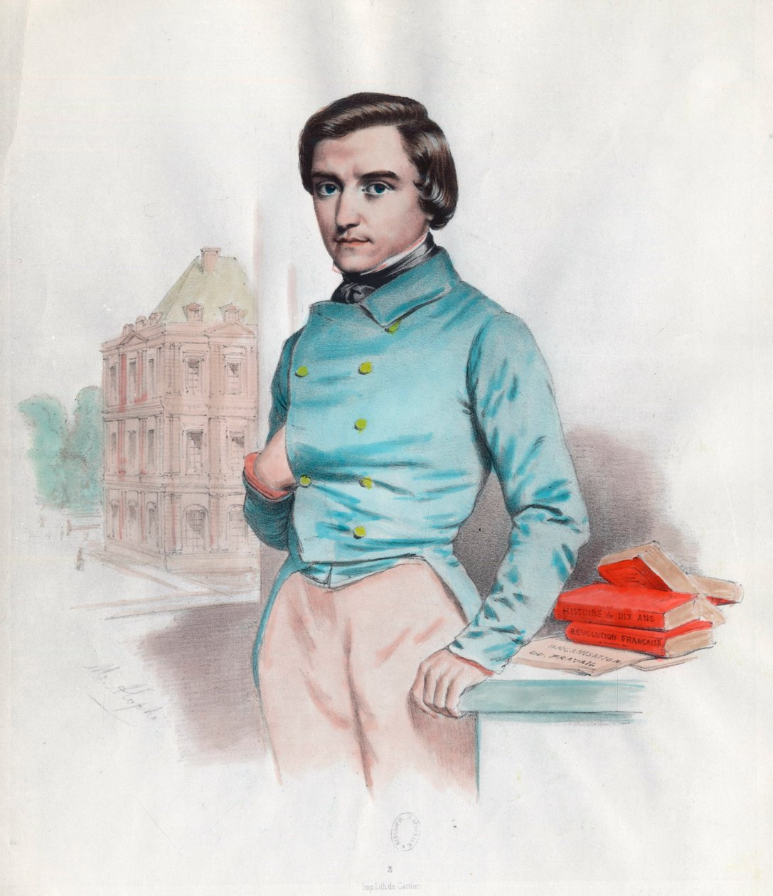 Portret van Louis Blanc (1811 - 1882), Franse politicus en historicus. Gravure uit de 19e eeuw. Privécollectie. door Unknown artist
