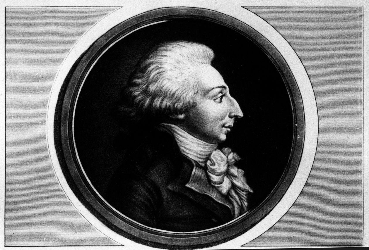 Portret van Louis Michel Lepeletier, Marquis van Saint-Fargeau (Saint Fargeau), afgevaardigde van de Conventie (1760-1793). Gravure in 