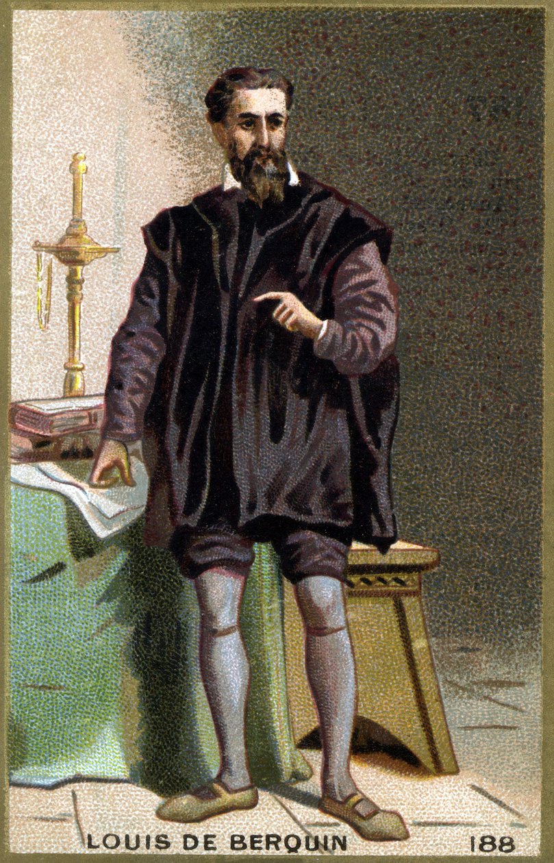 Portret van Louis de Berquin (1485 - 1529), ridder en humanist door Unknown artist