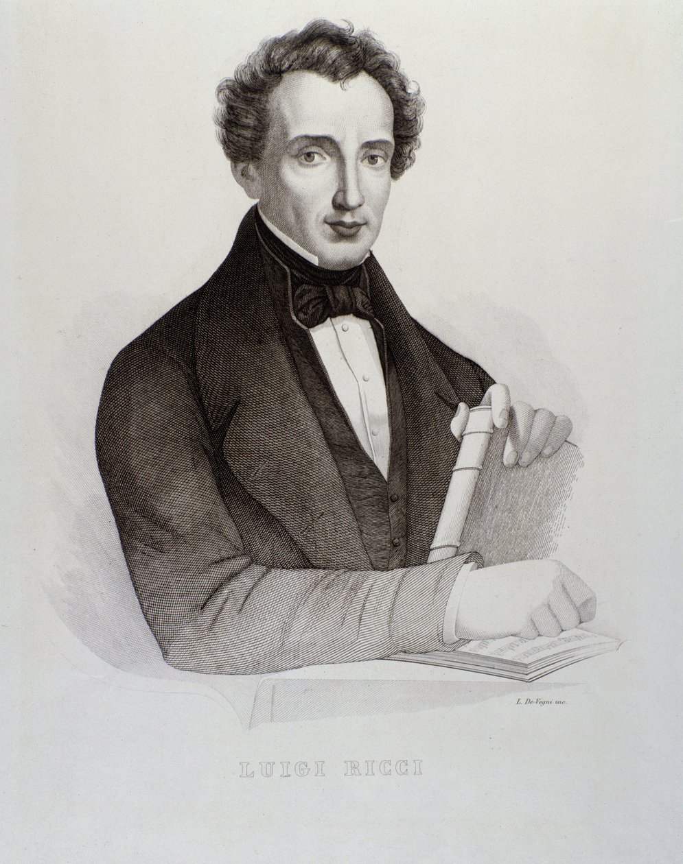 Portret van Luigi Ricci (gravure) door Unknown artist