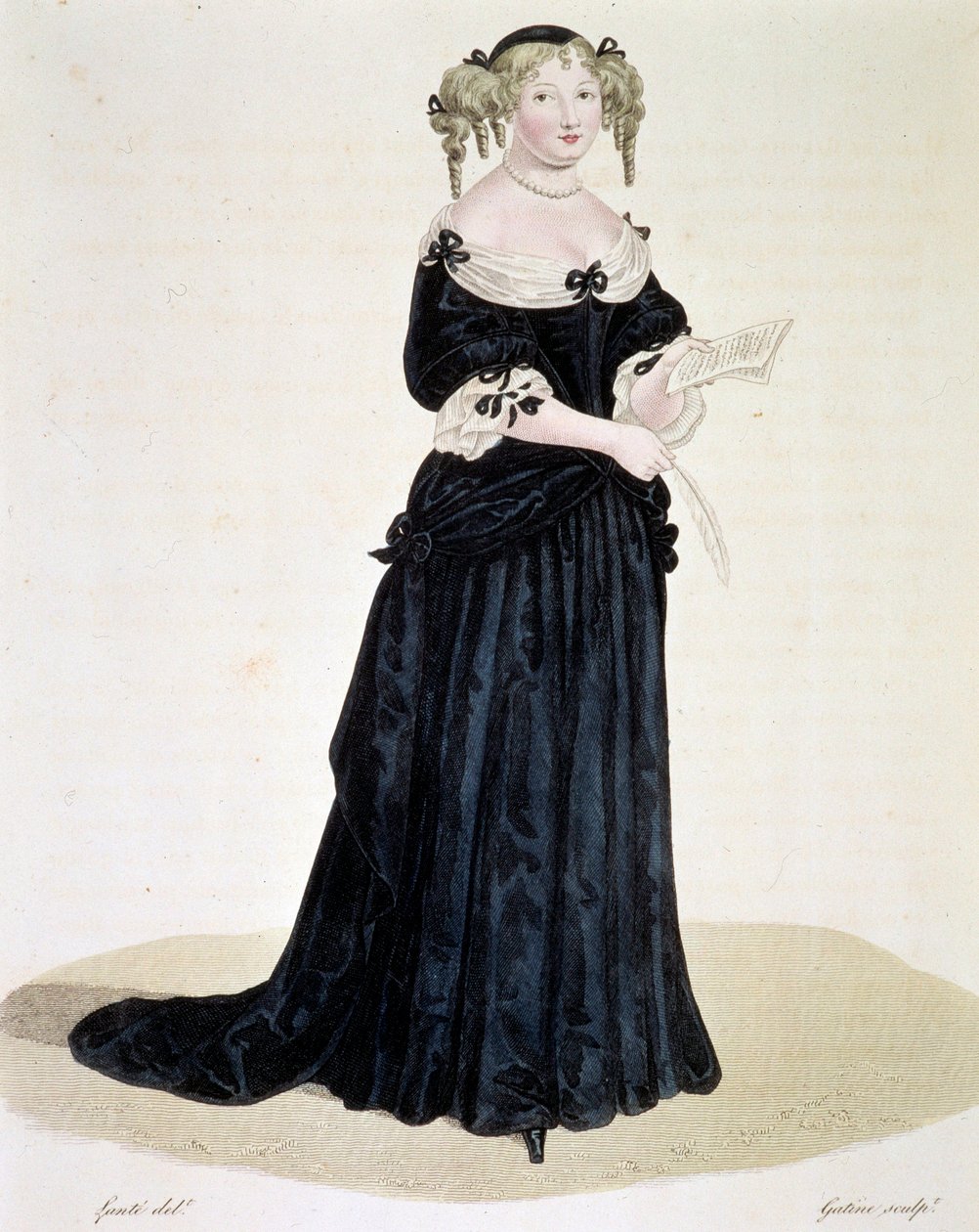 Portret van Marie de Rabutin-Chantal, Marquise de Sevigne (1626-1696), vrouw van letters. Gravure door Unknown artist