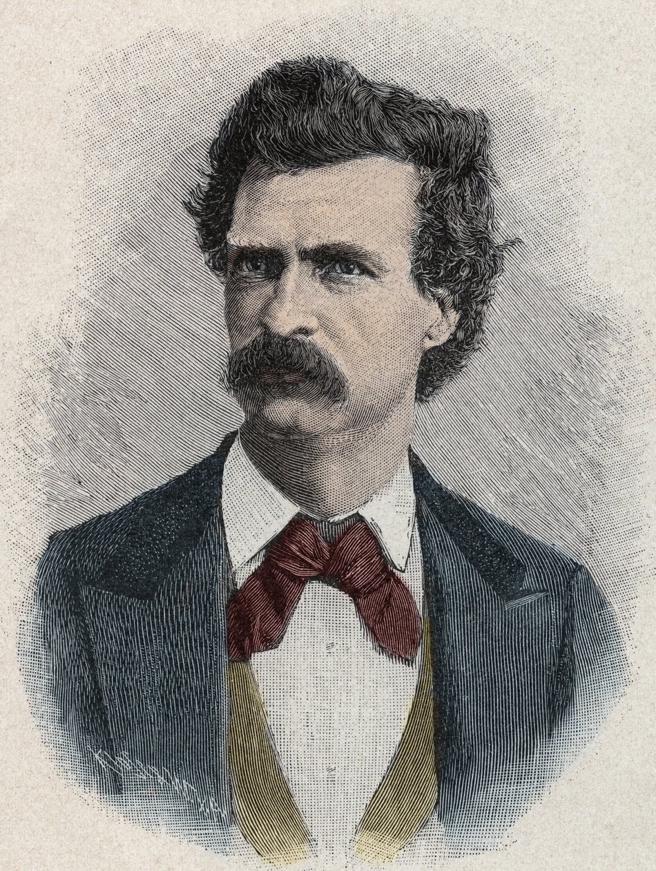 Portret van Mark Twain (Samuel Langhorne Clemens) door Unknown artist