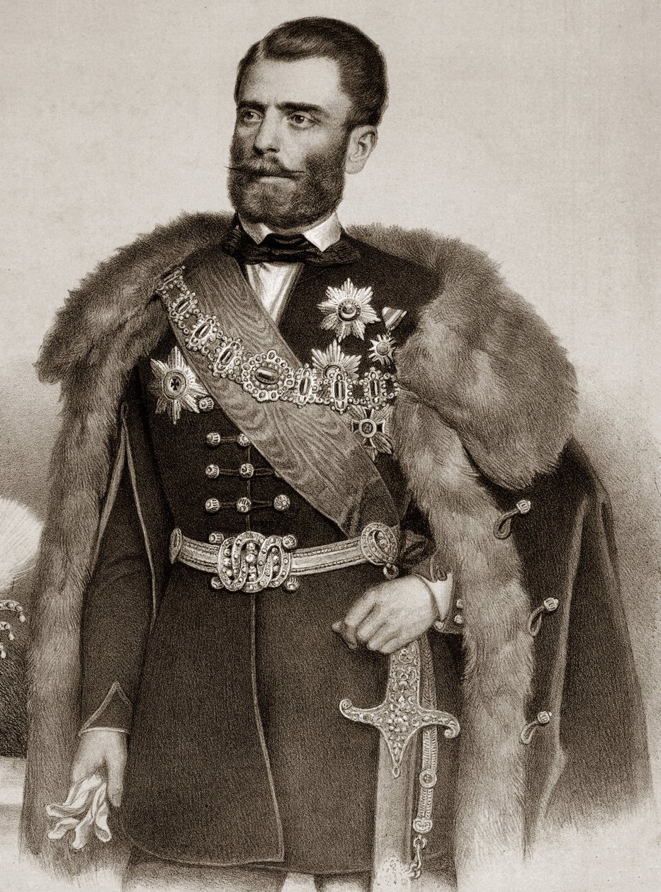 Portret van Michel III Obrenovic 1823-1868 Prins van Servië - Mihailo Obrenovic III Prins van Servië door Unknown artist