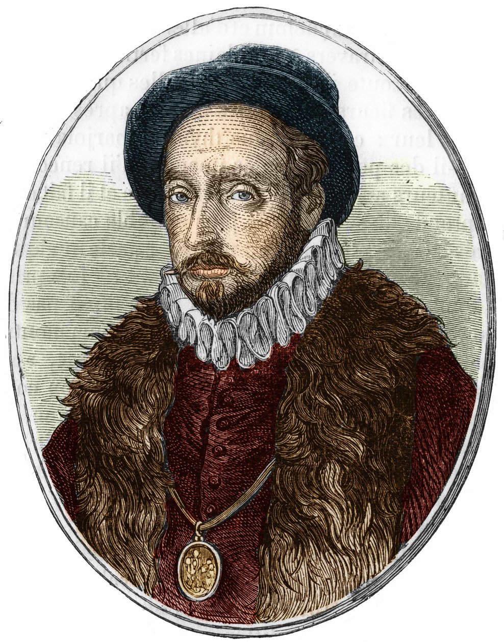 Portret van Michel de Montaigne (1533-1592), Franse schrijver. door Unknown artist