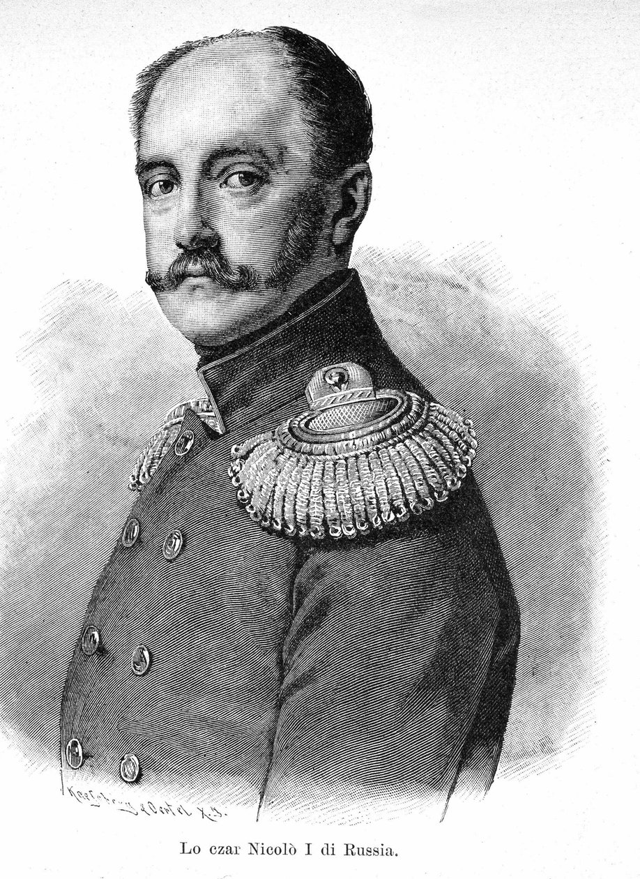 Portret van Nicolaas I Pavlovitsj van Rusland (1796 - 1855) door Unknown artist